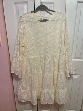 Ivory Lace Tiered womens Dress